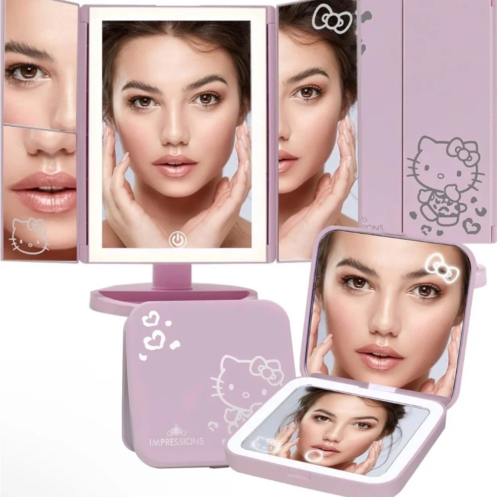 Impressions Vanity Hello Kitty Lighted Makeup Mirrors Bundle New